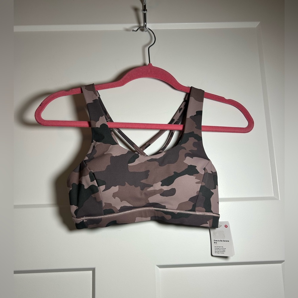 lululemon strappy bra C/D cup - Pink Camo size 2